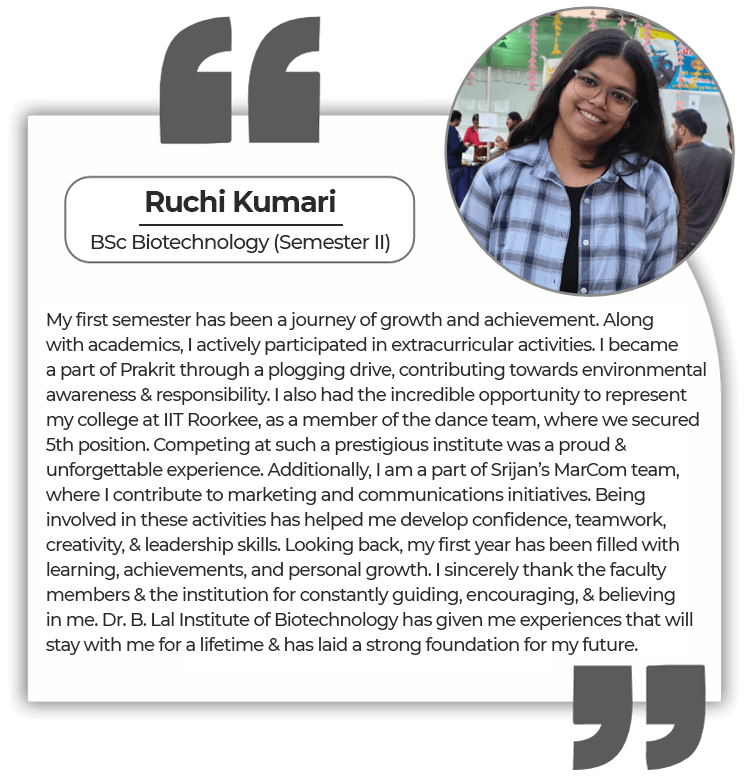 Alumnus shares how Dr. B. Lal Institute of Biotechnology helped him secure a microbiologist job before graduation.
