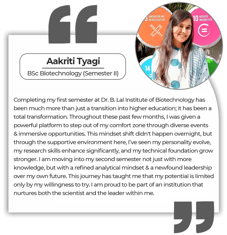 Alumnus shares how Dr. B. Lal Institute of Biotechnology helped him secure a microbiologist job before graduation.