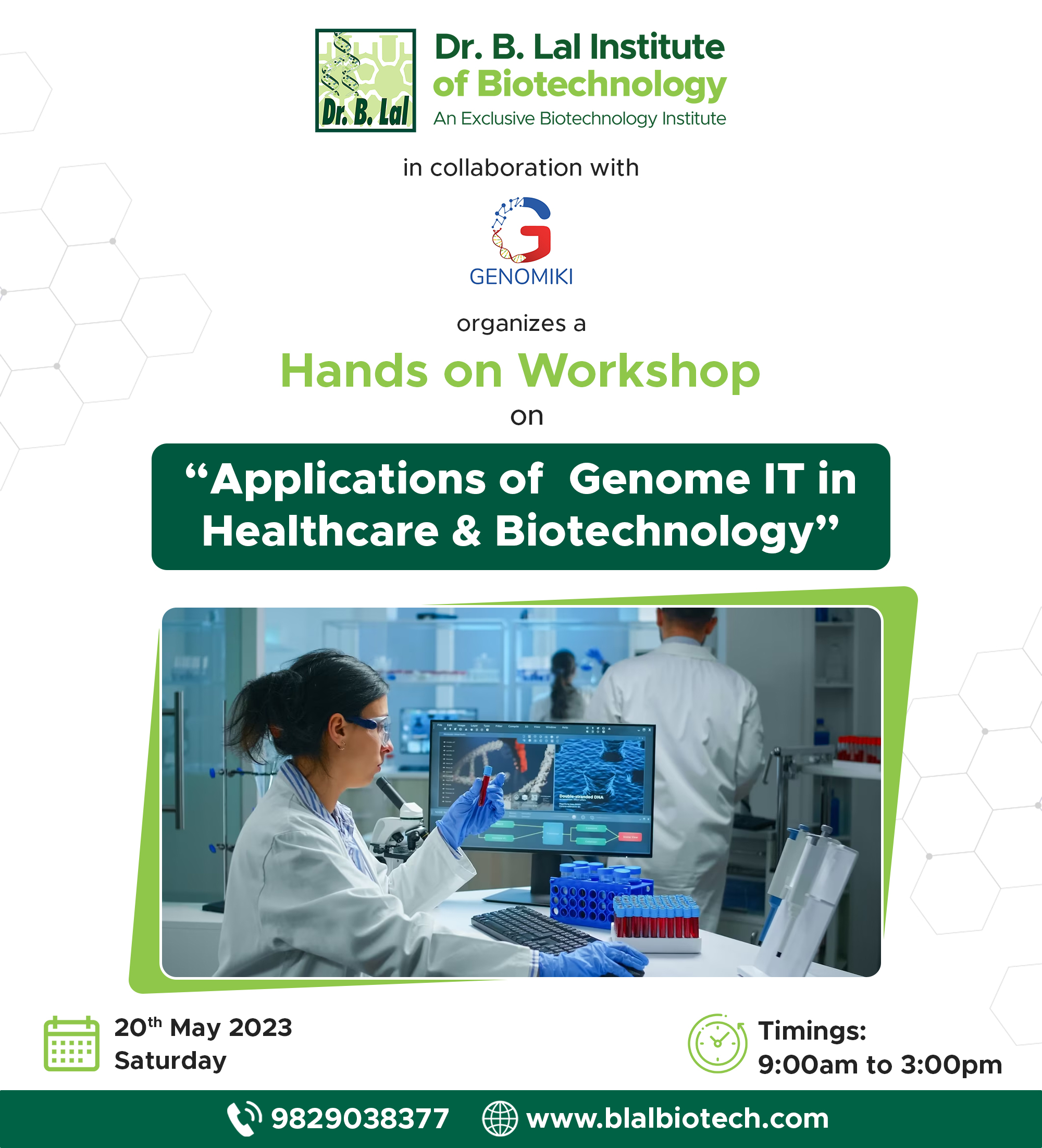 Hands on Workshop-Applications of Genome IT in Healthcare & Biotechnology