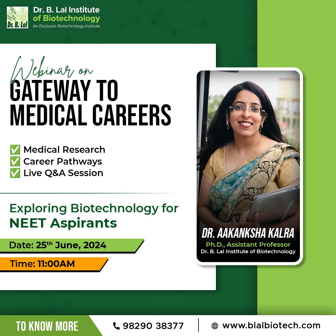 Webinar on "Gateway to Medical Careers: Exploring Biotechnology for NEET Aspirants"