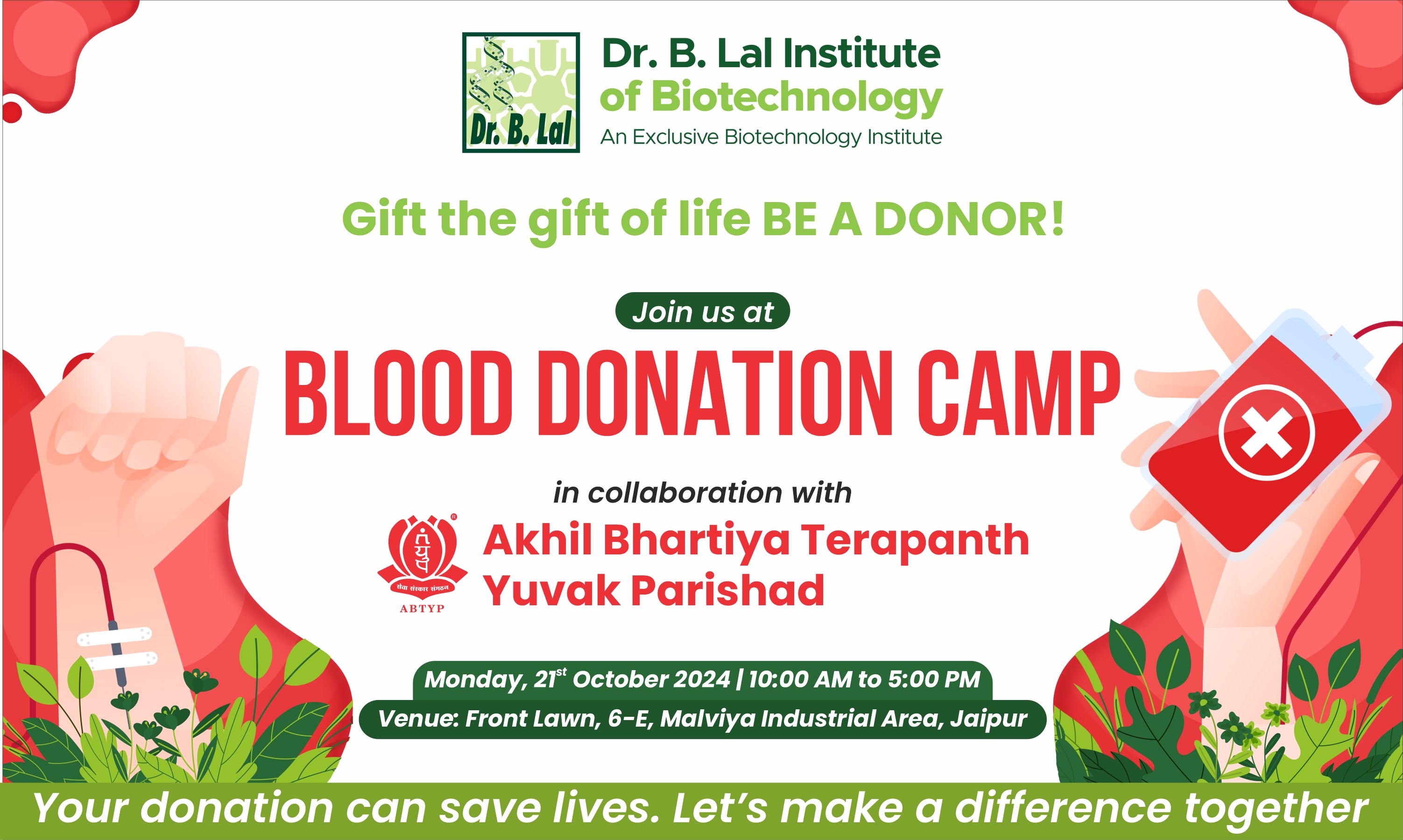 Blood Donation Camp in Collaboration with Akhil Bhartiya Terapanth Yuvak Parishad