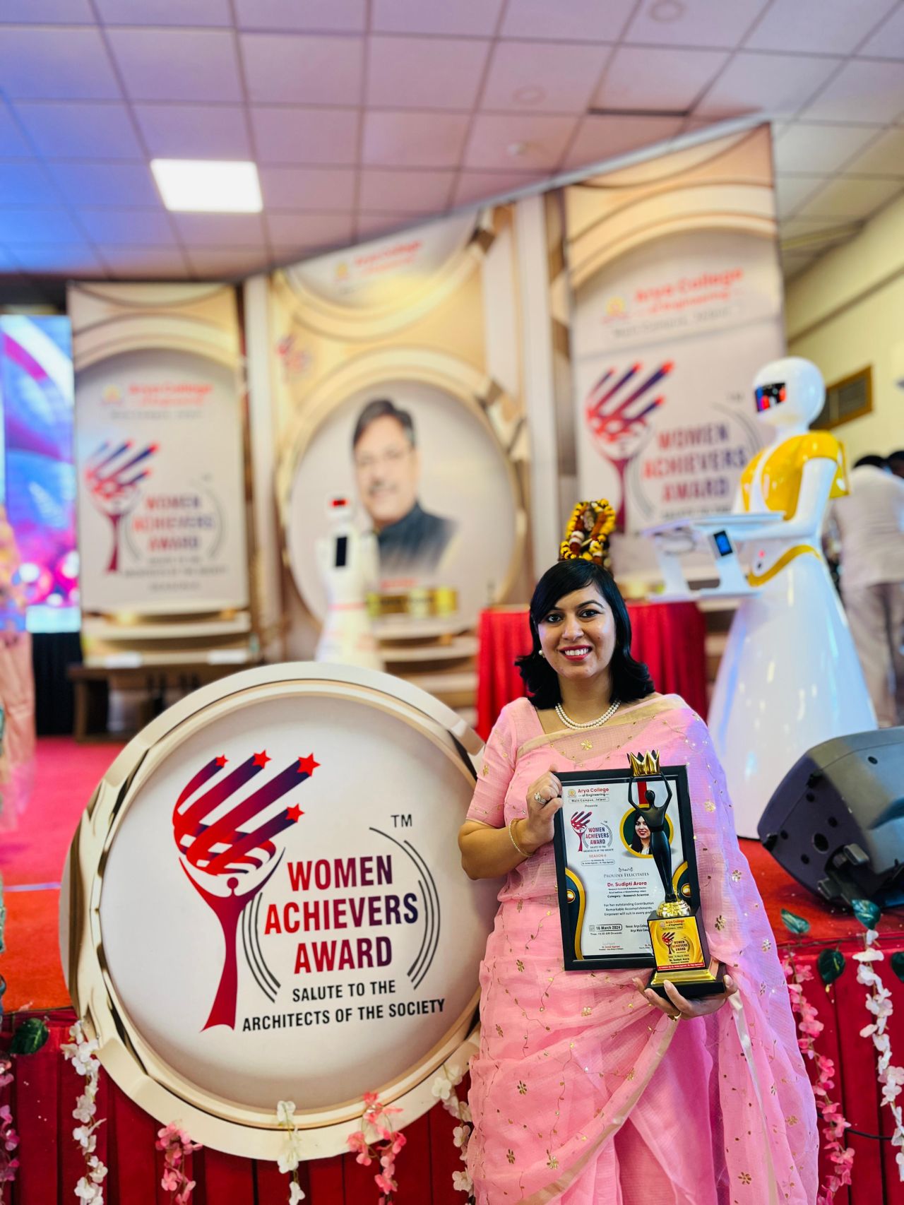 Dr. Sudipti Arora honored with Women Achievers Award in the category of Scientist at the Women Achievers Award- 2024