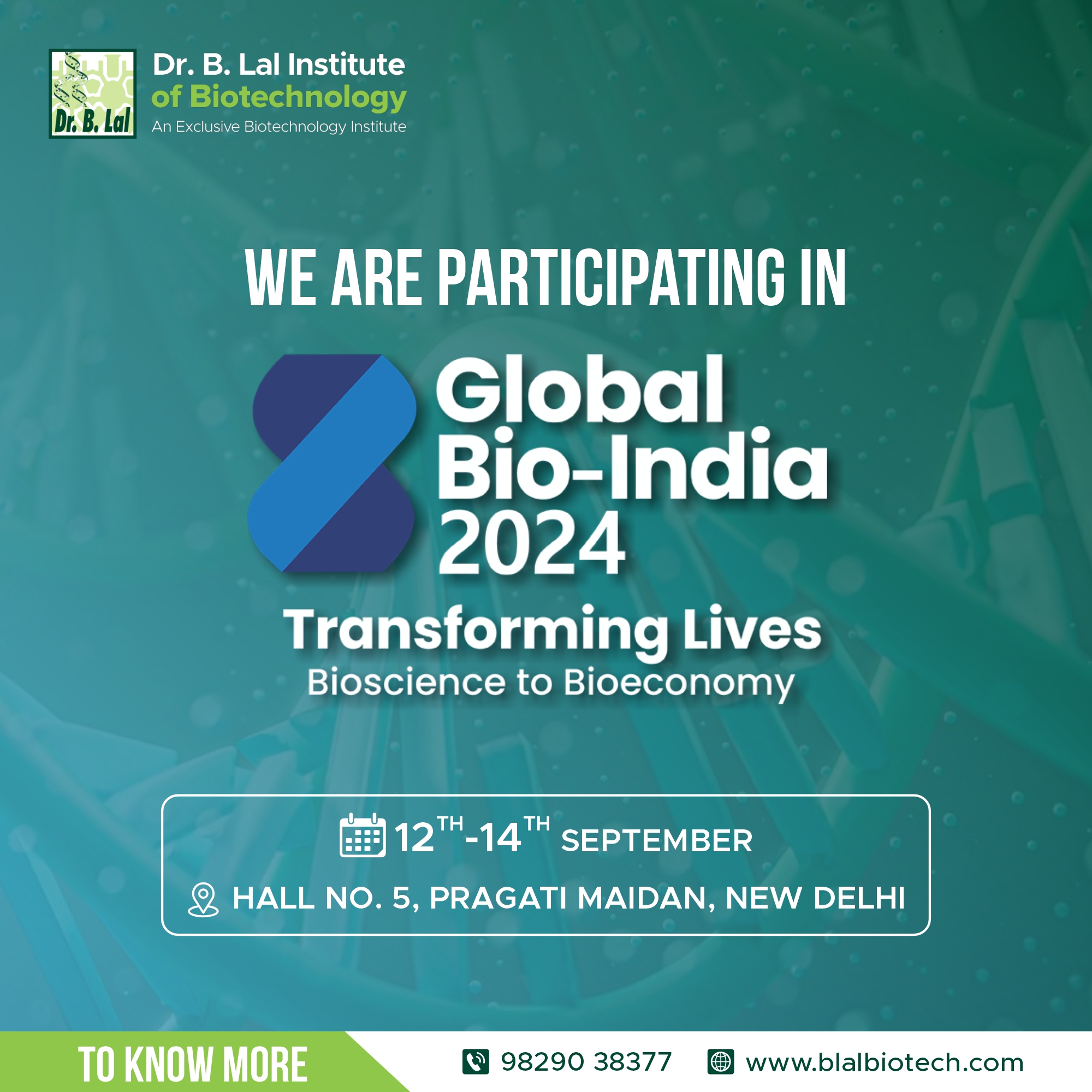 BIBT is participating in Global Bio-India 2024