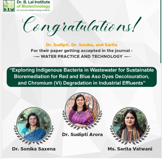 The research paper authored by BIBT researchers has been published in the esteemed journal Water Practice and Technology.