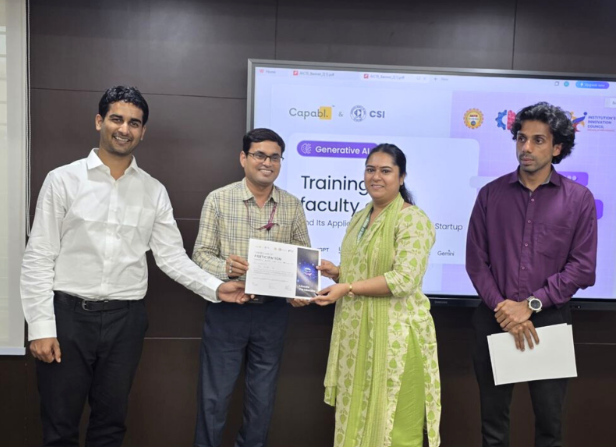 Dr. Shalini Jain participated in the capacity-building program, Training of Faculty on AI and its Application for Innovation and Startups on Generative AI, organised by AICTE.