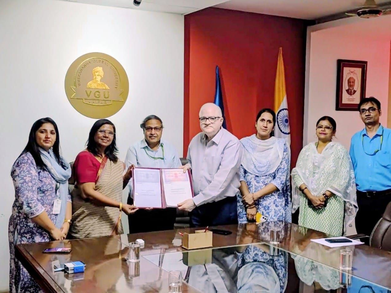We signed an MoU with Vivekananda Global University to provide strong academic support, enhance research opportunities, foster skill development, and support internships & placements.