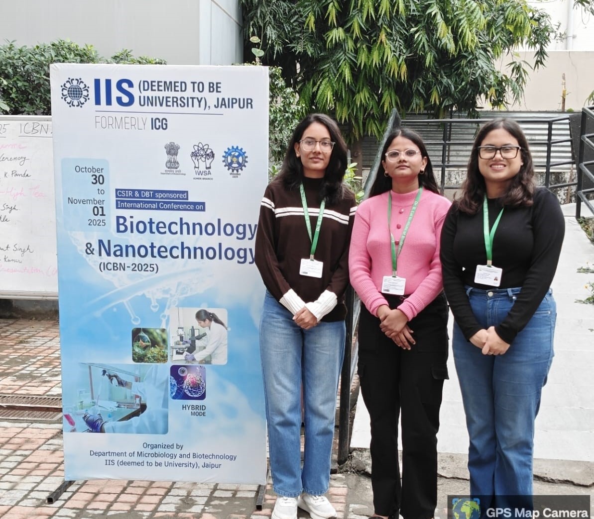 Four of our students, along with our RA Nimisha Singh, participated in the International Conference on Biotechnology and Nanotechnology organised by IIS University, Jaipur.