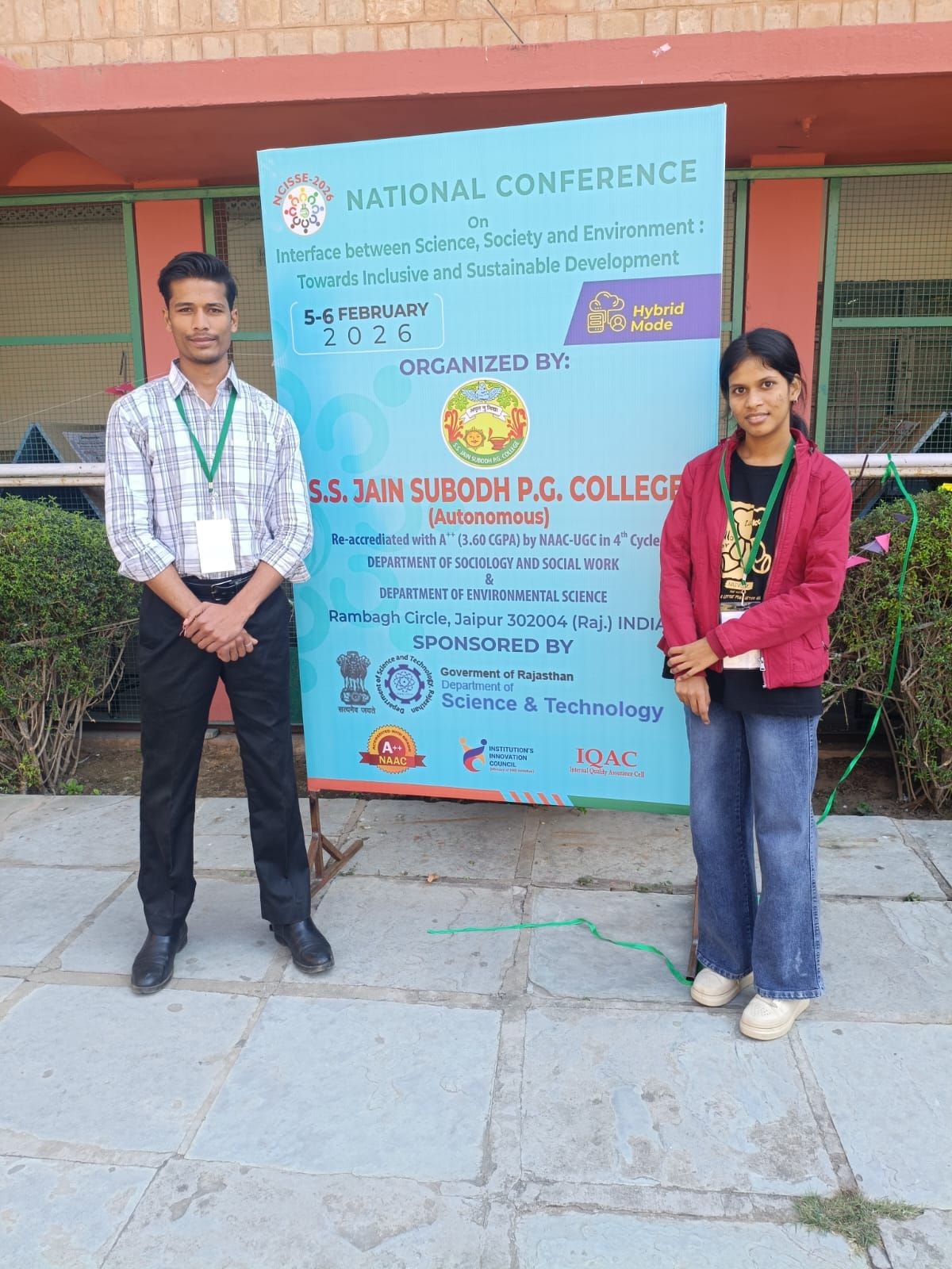 Five of our dissertation students participated in the National Conference on “Interface between Science, Society and Environment: Towards Inclusive and Sustainable Development”, organised by the Departments of Sociology & Social Work and Environmental Science at SS Jain Subodh PG College.