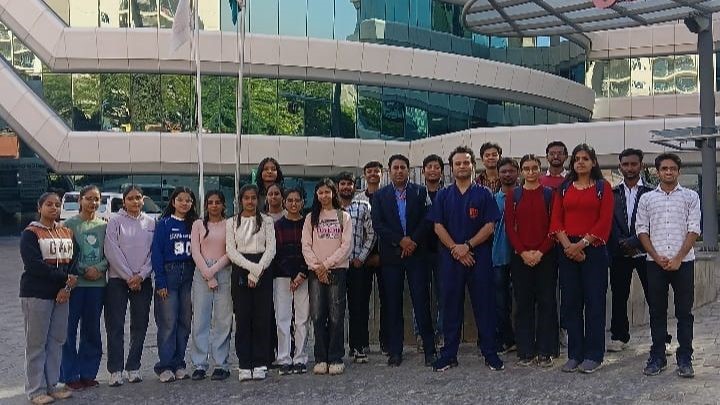 Our BSc students stepped beyond classrooms for an enriching industrial visit to Rajasthan Hospital, Jaipur. From observing day-to-day hospital operations to gaining insights into hospital management systems, students witnessed how theory translates into real-time healthcare delivery.