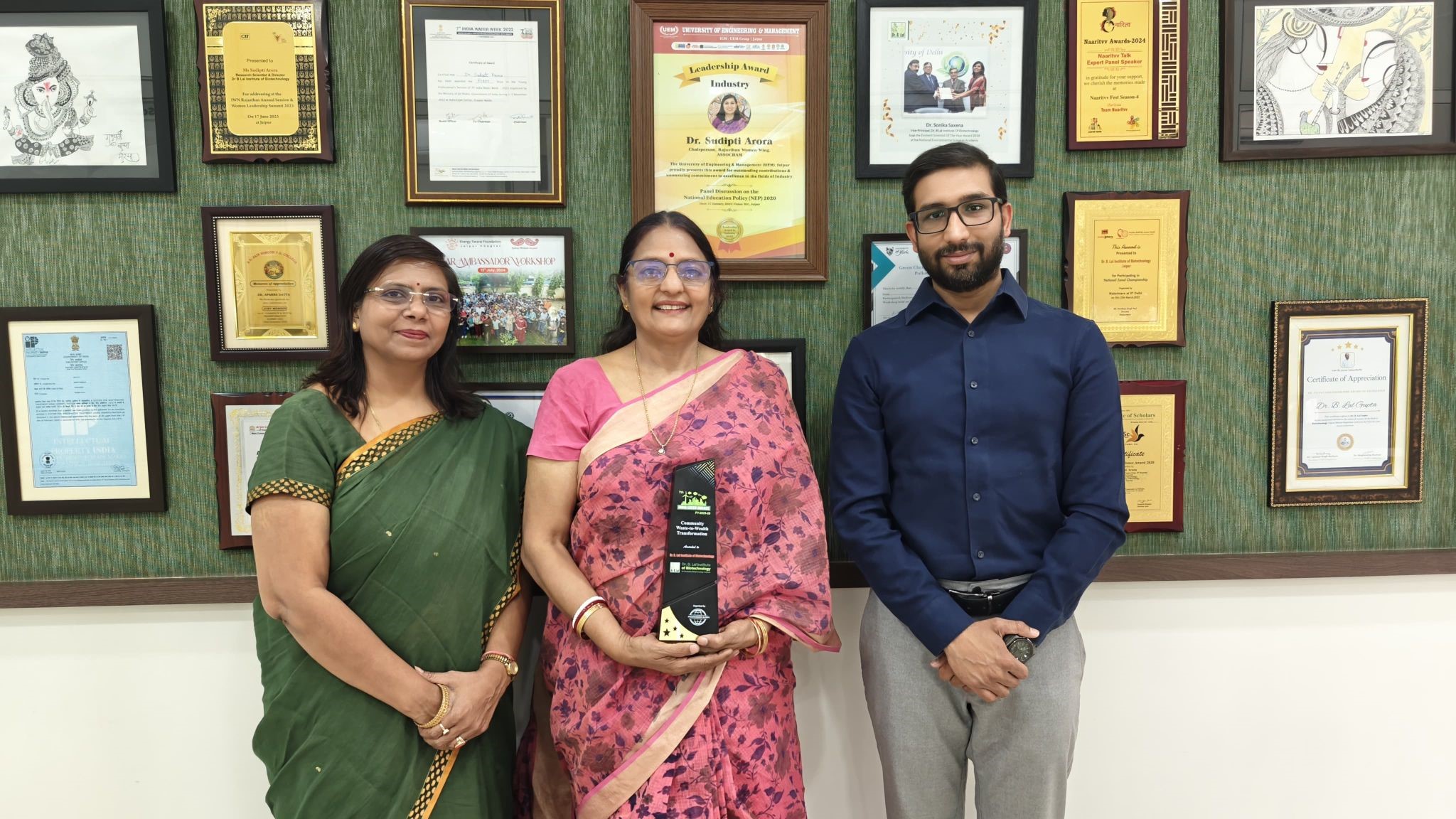 It is a matter of immense pride and joy to share that we have been honoured with the India Green Awards under the "Community Waste to Wealth Transformation" category. Receiving this award from the legendary Padma Shri Awardee Shyam Sunder Paliwal was truly a humbling and unforgettable experience.