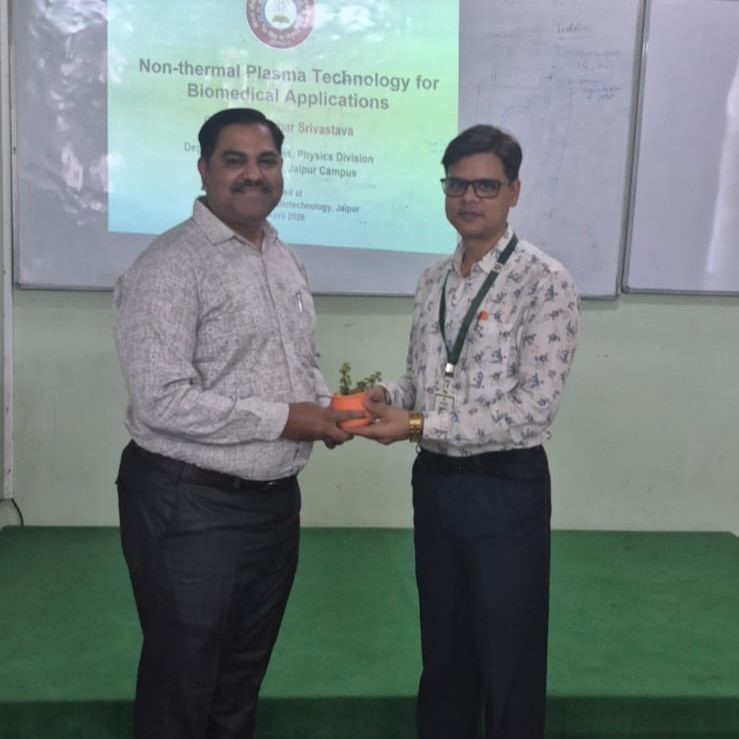 A session on “Biomedical Applications of Plasma in Healthcare” by Dr. Anand Kumar Srivastava, BIT, Mesra, was successfully conducted for BSc and MSc students. The session offered valuable insights into how plasma technology is transforming the healthcare sector, opening new avenues for innovation and research.