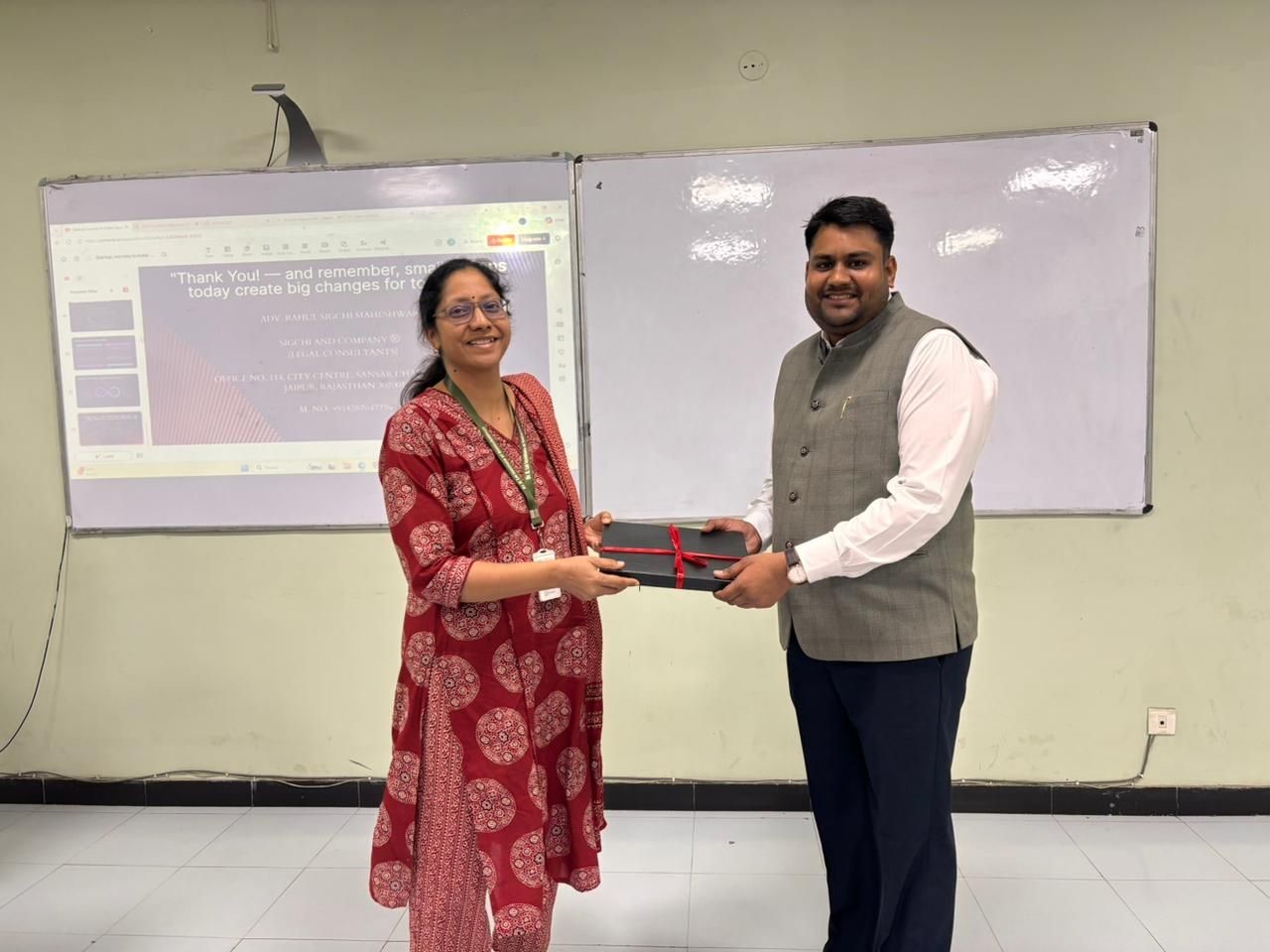 An insightful and empowering session on “Start-Up Legal and Ethical Steps” was conducted under the inspiring theme “Learn. Protect. Build.” The session aimed to equip aspiring student entrepreneurs with the essential legal knowledge and ethical foundations required to establish sustainable, compliant, and future-ready start-ups.
