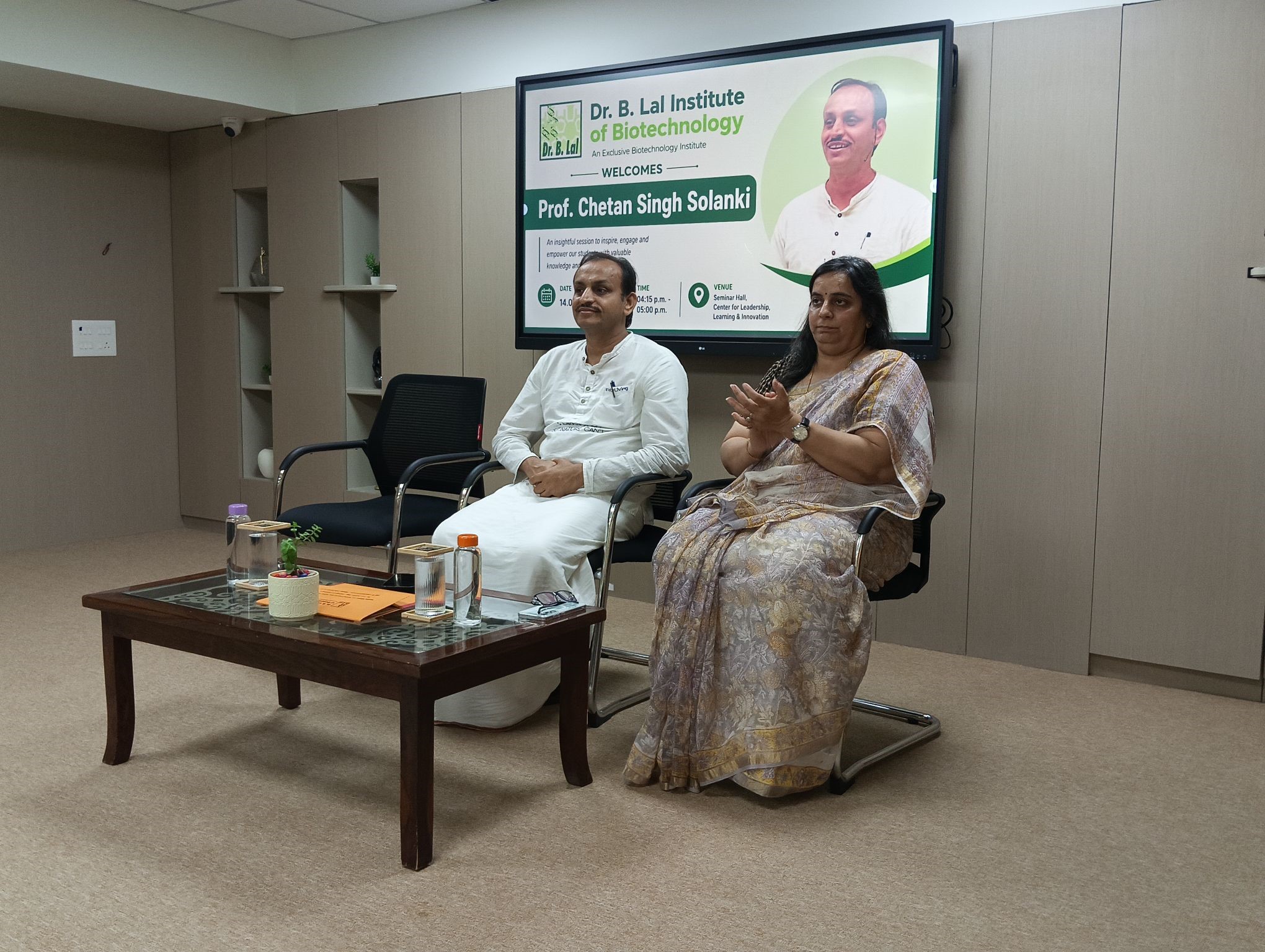 We were honoured to welcome Prof. Chetan Singh Solanki, fondly known as “The Solar Man of India,” to our institute for an inspiring session. The session was an engaging conversation that encouraged our students to pause, reflect, and rethink the relationship between our planet, our choices, and the sustainable future we wish to create.