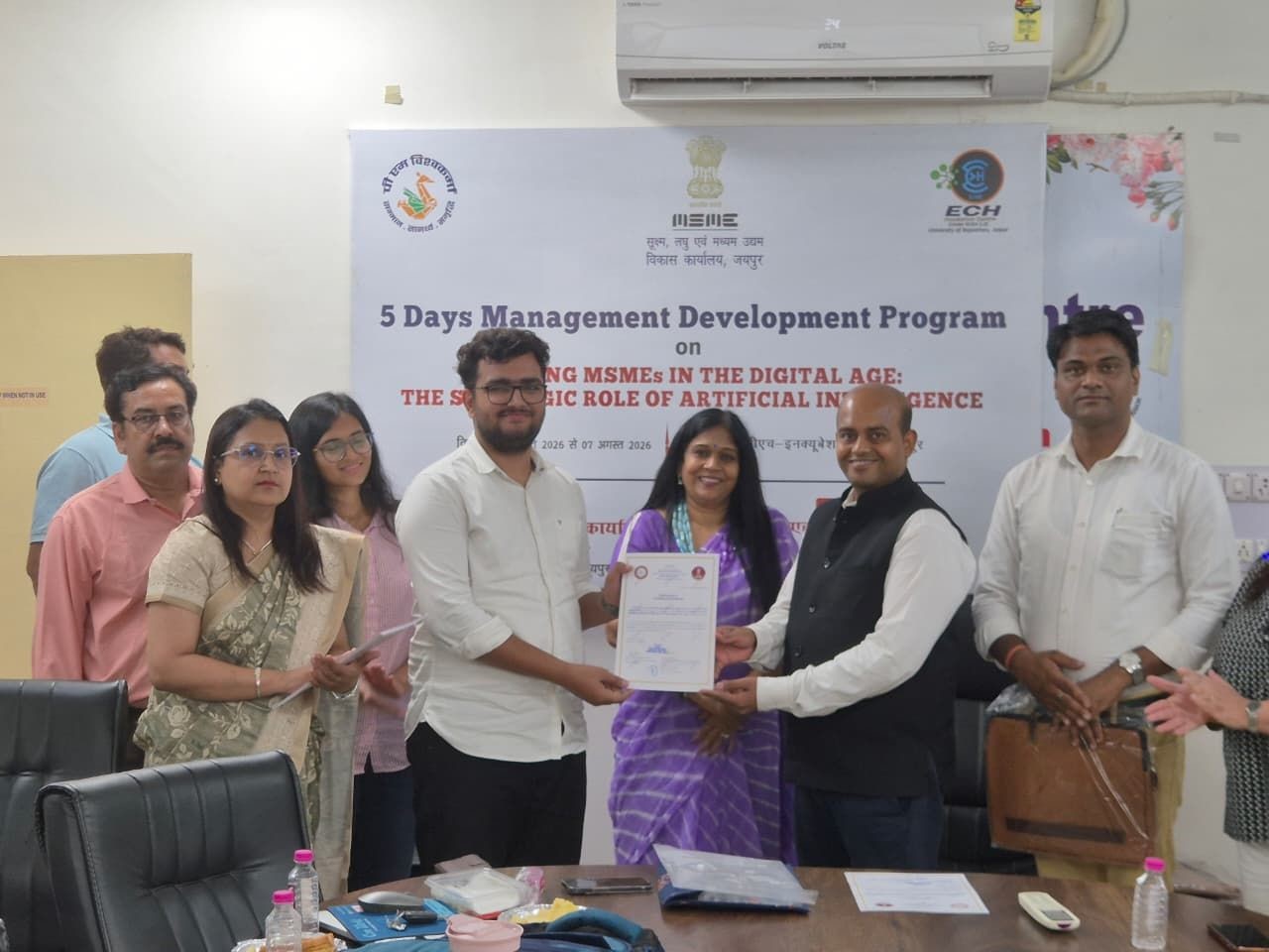 We are delighted to celebrate the achievement of our students, Lakshman Singh Rathore and Yash Swamy, for completing the Government of India MSME Management Development Programme (MDP) on: “Scaling MSMEs in the Digital Age: The Strategic Role of Artificial Intelligence”