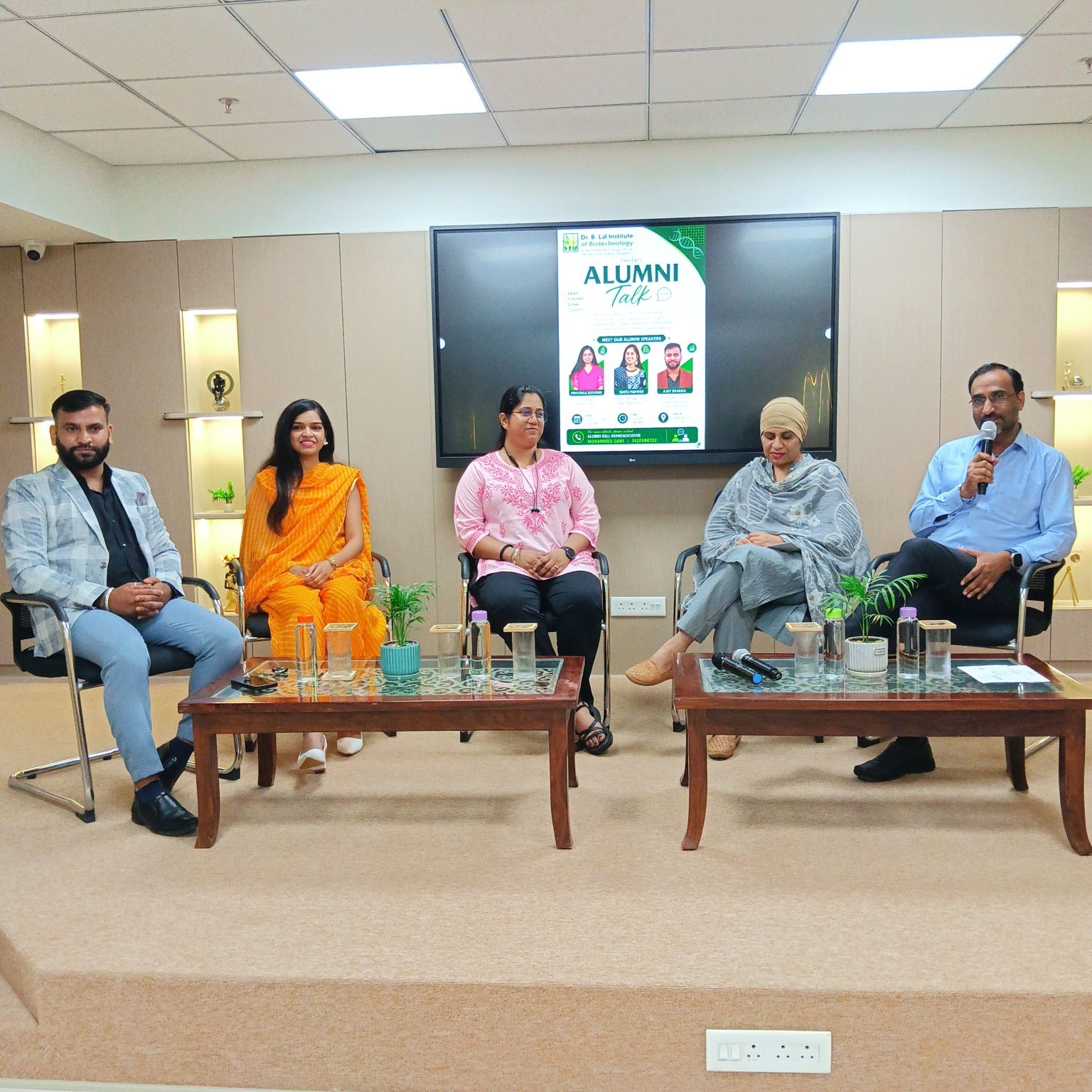 We were delighted to welcome our distinguished alumni back to BIBT — Priyanka Rathore, Embryologist, Ishwa IVF; Ishita Panwar, Assistant Manager – Quality, Apex Hospitals; and Ajay Sharma, Senior Project Consultant, Ernst & Young Global Consulting Services, Jaipur. Our alumni shared their inspiring journeys, professional experiences, and valuable insights into higher education, career opportunities, evolving industry trends, and professional growth in biotechnology and beyond.