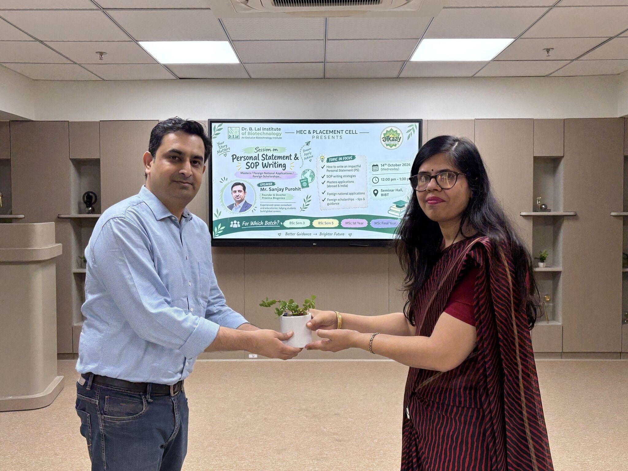 We were delighted to welcome Mr Sanjay Purohit, Founder & Director, Proxima Biogenics, an experienced career consultant and educationist who guides students in building successful global careers. He also shared his insights on Personal Statement and Statement of Purpose (SOP) writing for Higher Education and Scholarships.We were delighted to welcome Mr Sanjay Purohit, Founder & Director, Proxima Biogenics, an experienced career consultant and educationist who guides students in building successful global careers. He also shared his insights on Personal Statement and Statement of Purpose (SOP) writing for Higher Education and Scholarships.