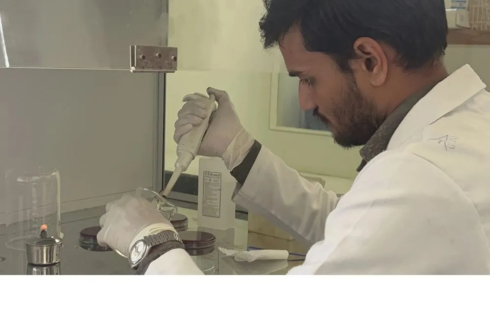 Students conducting research in a biotechnology laboratory at Blal Biotech